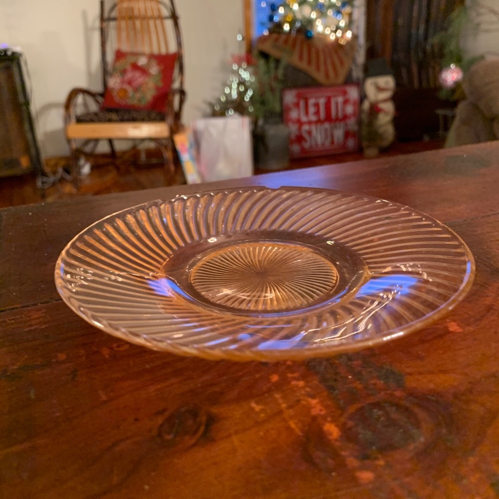 Vintage depression glass.